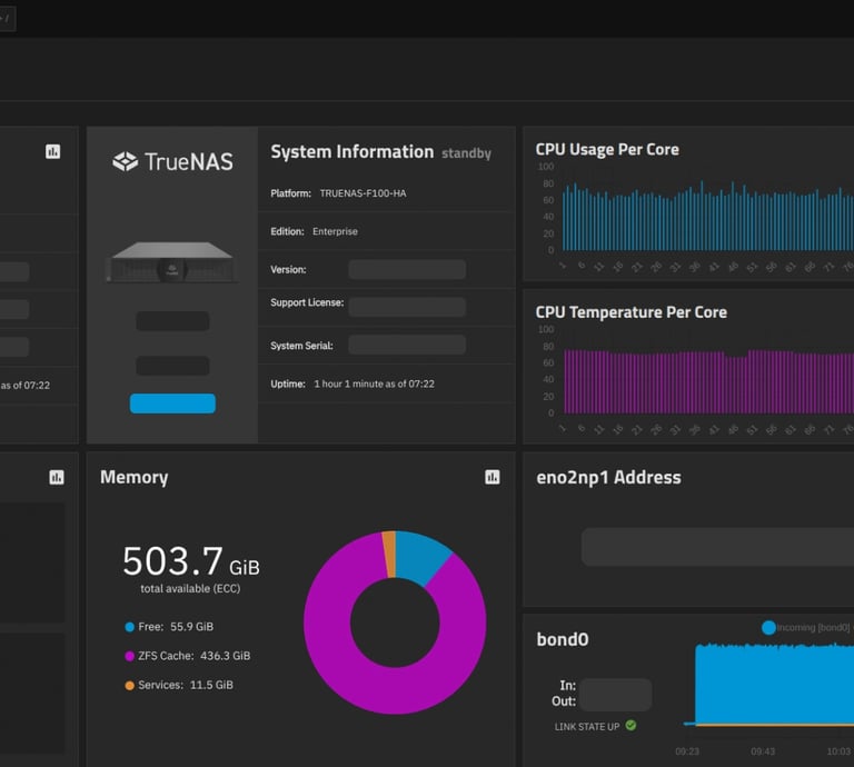 Respaldos y NAS interfaz gui TrueNAS
