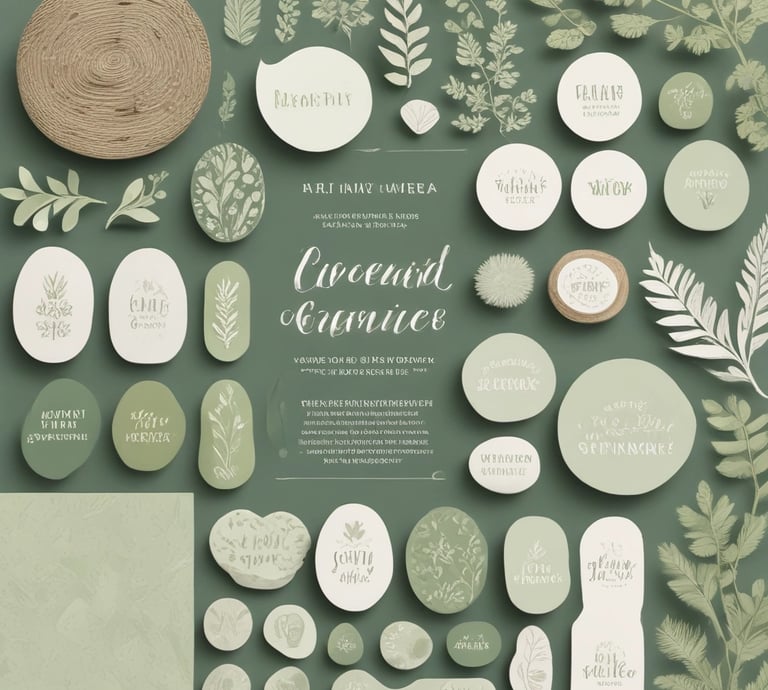 A serene display of eco-friendly products on a wooden table.