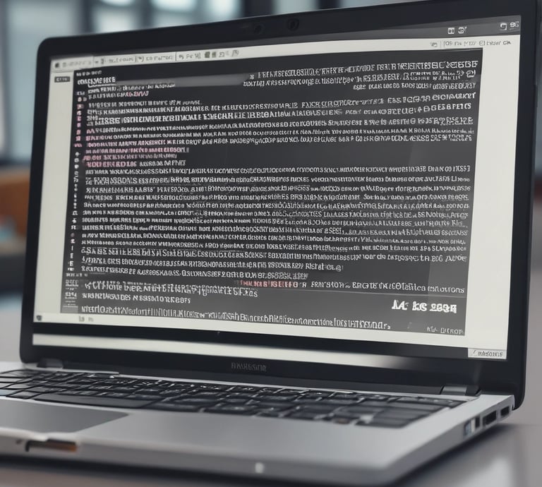 A modern Laptop Comuter with an Opend Coding Programm on the screen where it shows some base code