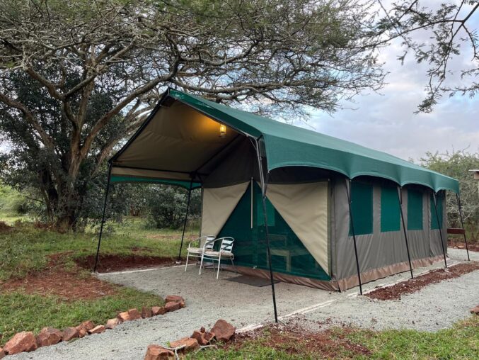 En suite self catering safari tent at Albizia camp in Hluhluwe
