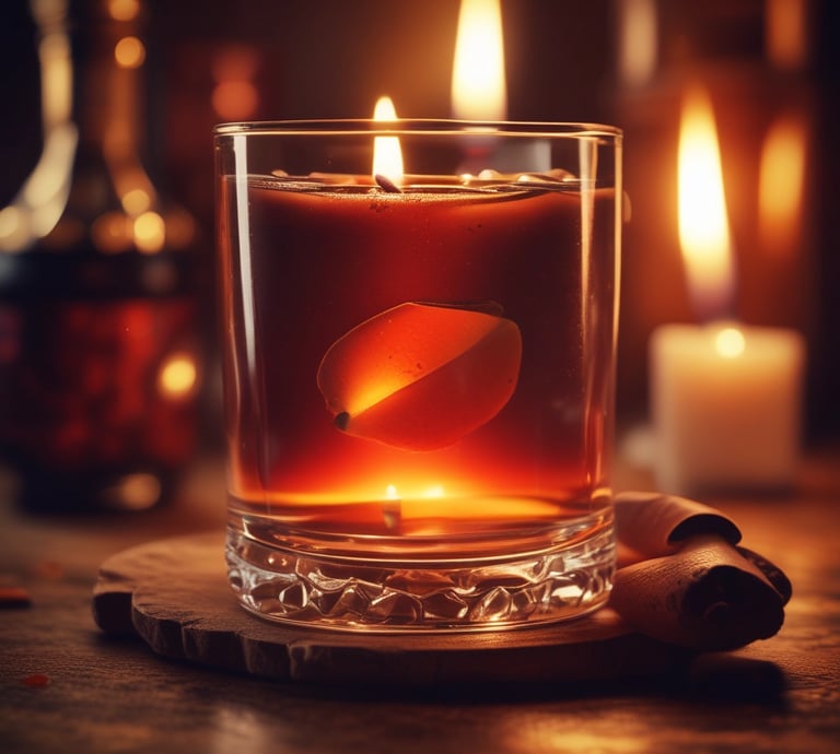 A stylish modern workspace with elegant decor and cultural artifacts.