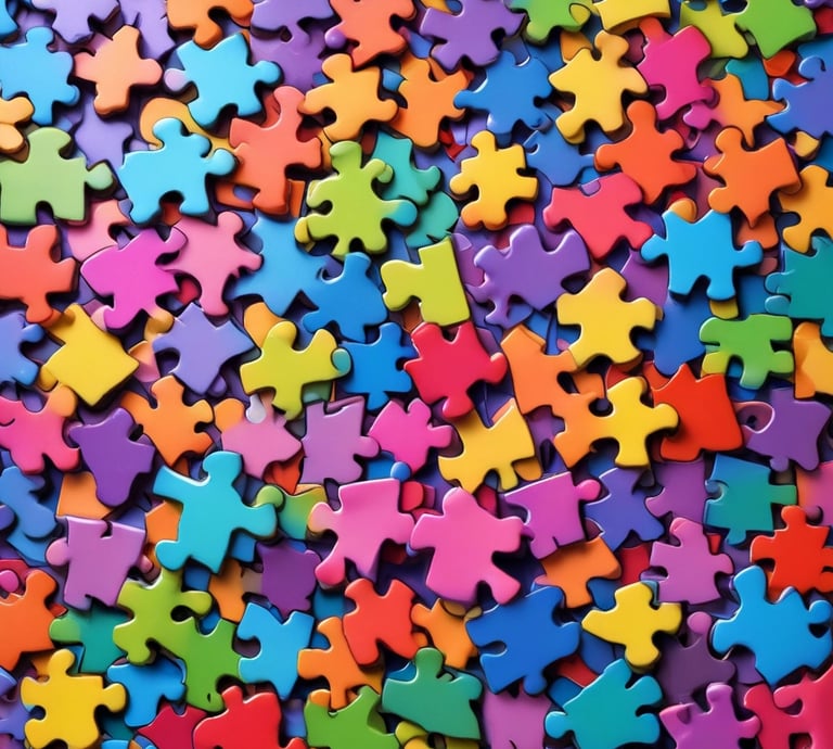 A white baseball cap with the words 'Voices of Autism' embroidered in green alongside a logo featuring a stylized person and airplane. The cap is placed on a textured, purple surface, with part of a brown paper bag visible in the background.