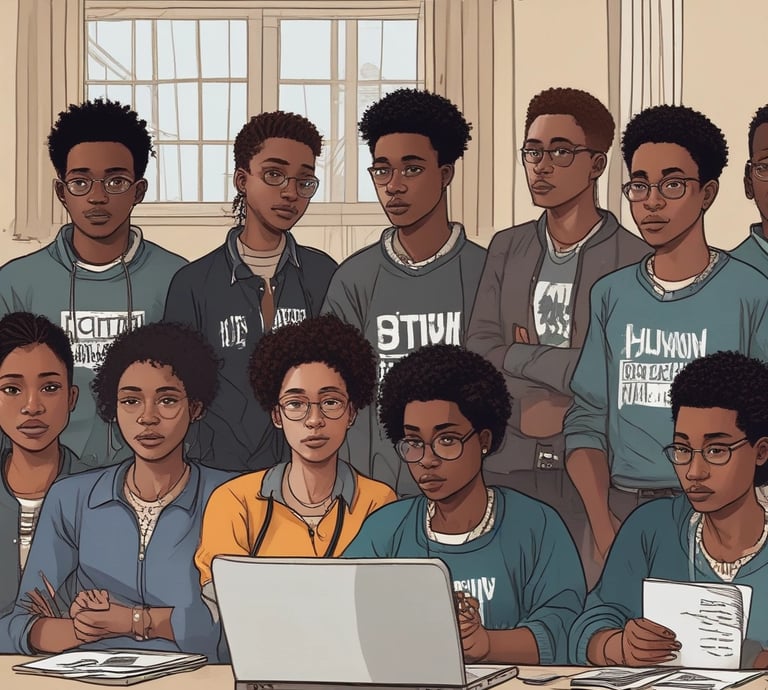 A legislative chamber with people sitting at wooden desks and chairs arranged in rows, surrounded by ornate architectural details. The room features red walls with decorative columns, a clock on the wall above the speaker's area, and several flags. Individuals are engaged in discussions and using laptops or reviewing documents.