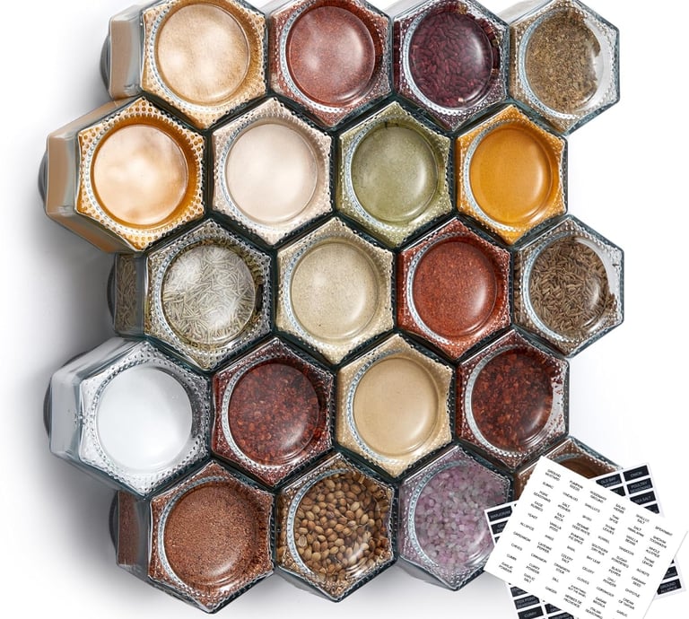 homazing magnetic spice jars for small kitchen