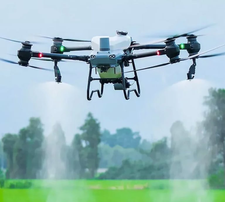 drone spraying crops