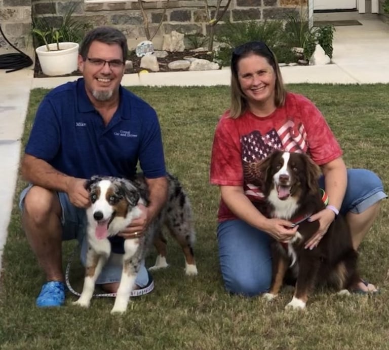 Mike and Nicole with Ash and Ember