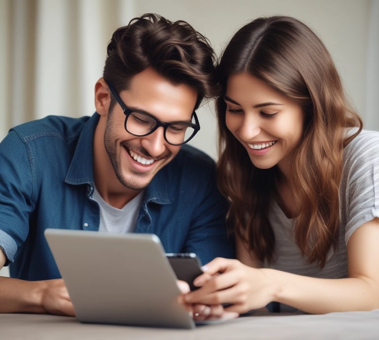 A vibrant image showcasing diverse individuals engaging in online learning.