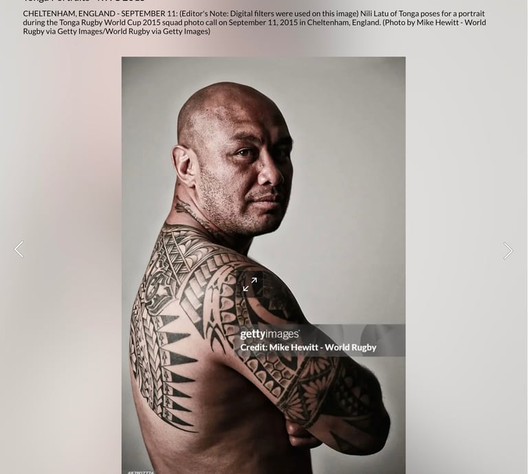Tonga Rugby Team  Ikale Tahi Nili Latu carl cocker polynesian tattoo artist brisbane sydney perth 