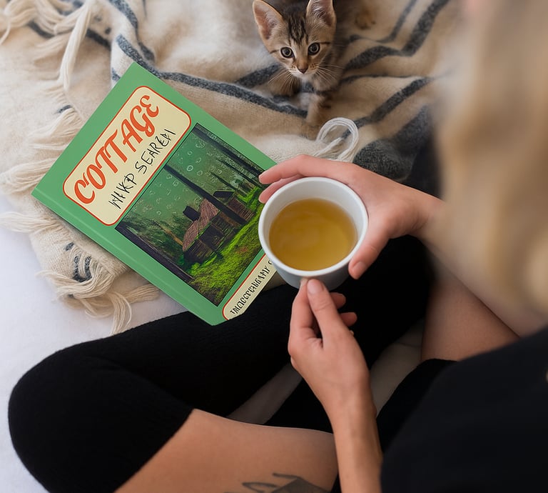 Cozy scene featuring Debas Direct word search puzzle book and coffee cup on soft blanket.