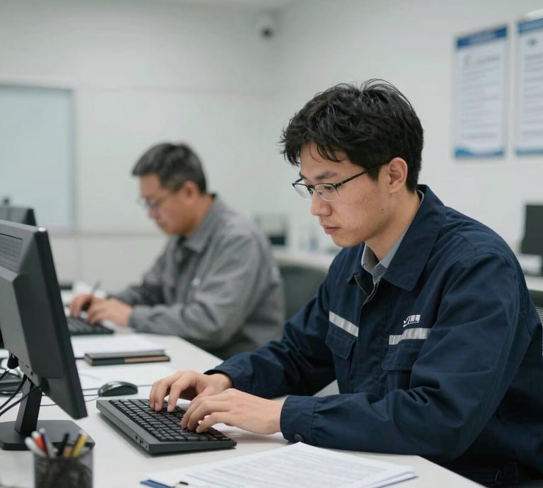 Modern office space showcasing elegant furniture with integrated lighting and network cables.