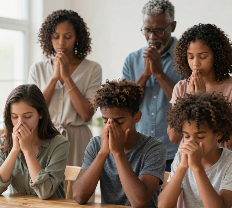 A warm community gathering where families share smiles and support.