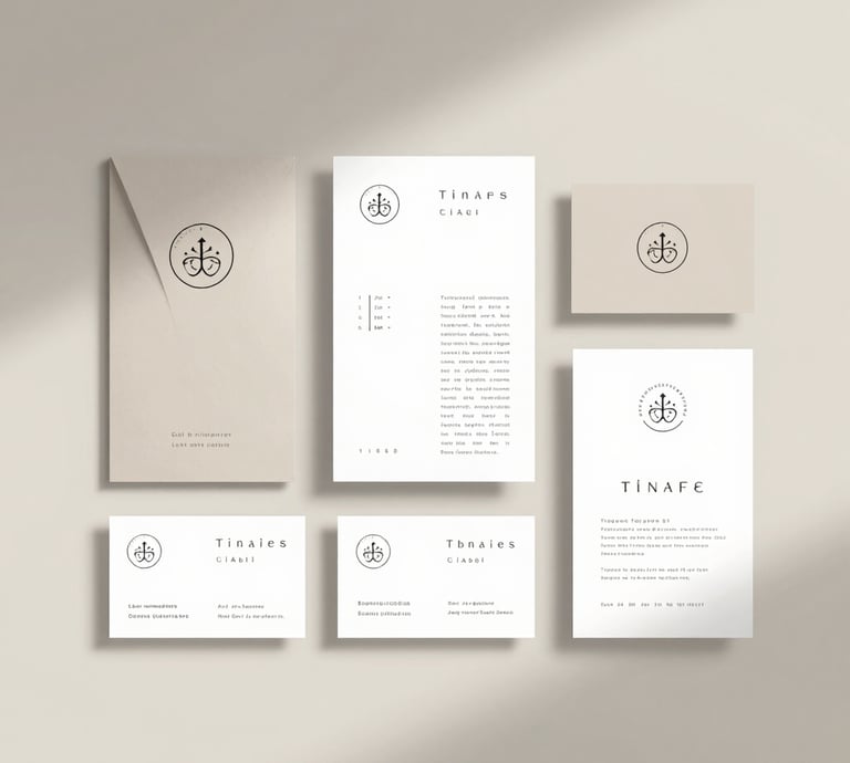 Minimalist workspace featuring a sleek laptop, a notebook, and a delicate Japanese-inspired ceramic cup on a clean beige desk.