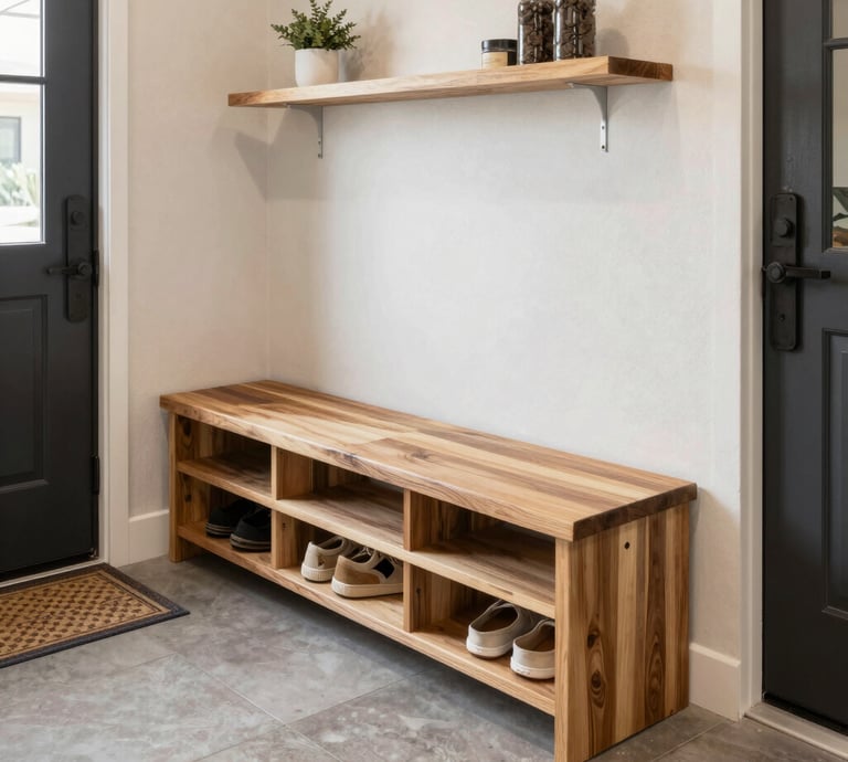 A skilled handyman carefully installing new kitchen cabinets in a bright, modern home.