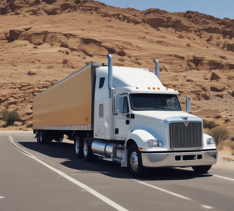 A friendly driver smiling beside a Melody Transport truck on a sunny day.