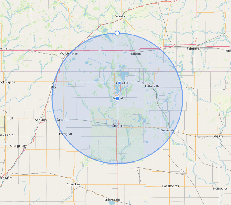 true north ready mix service area map
