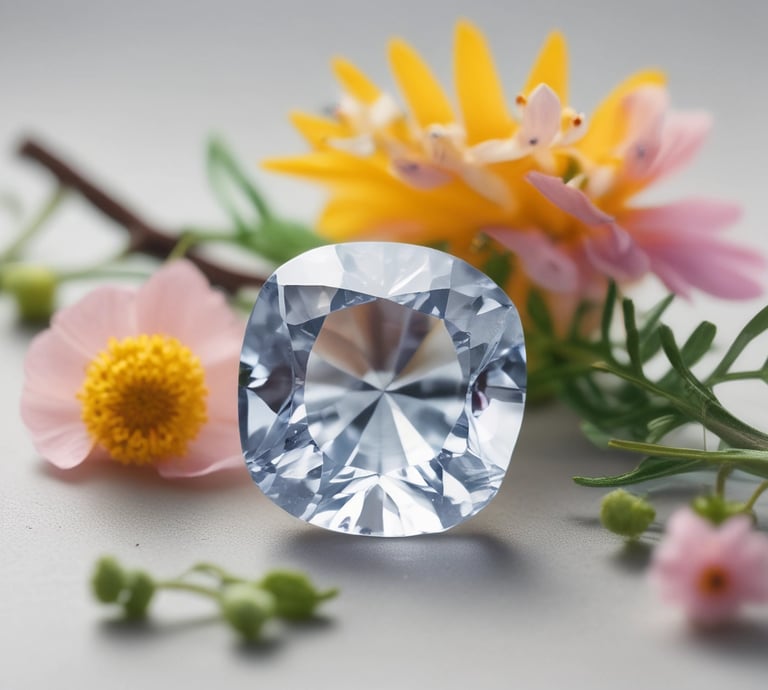 A close-up of handcrafted silver jewelry displayed on a rustic wooden table in a cozy workshop.