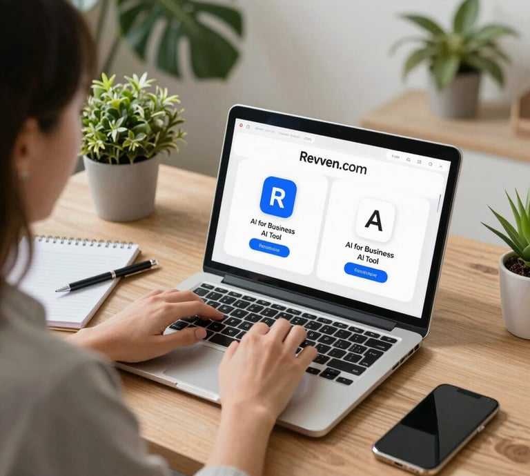 A warm, inviting workspace with a laptop, notebook, and a cup of tea, bathed in soft natural light.