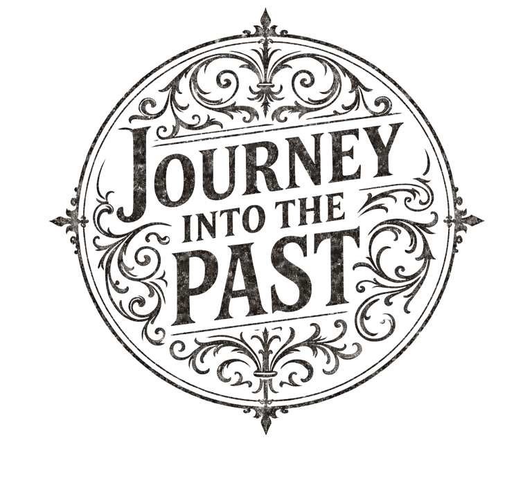 logo in vintage engraved lettering with Victorian flourishes on parchment.