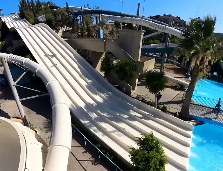 view of faliraki waterpark with slides