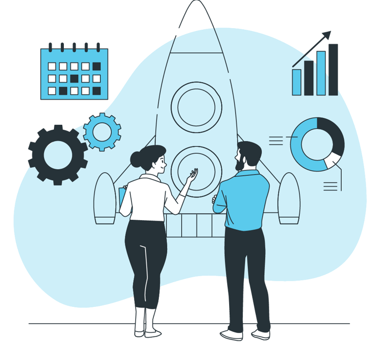 Man and woman building together