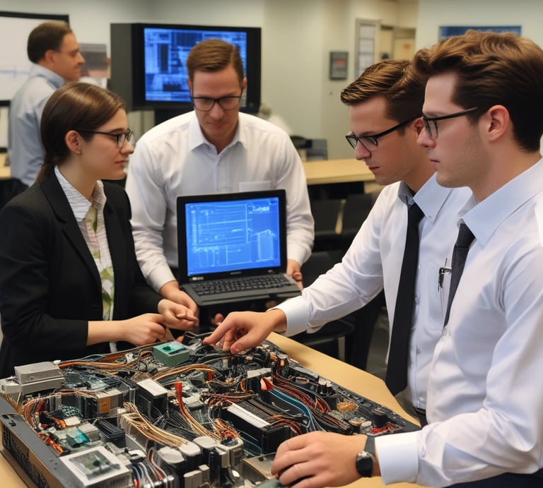 A friendly IT consultant working closely with a small business owner in a bright, modern office.