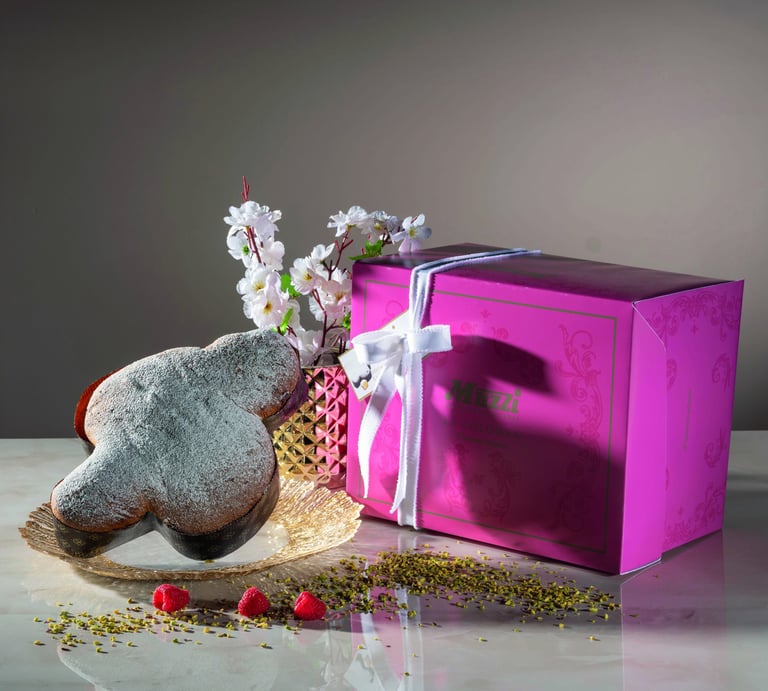 Colomba pasquale Riserva Famiglia Muzzi della linea Armonia in latta decorata