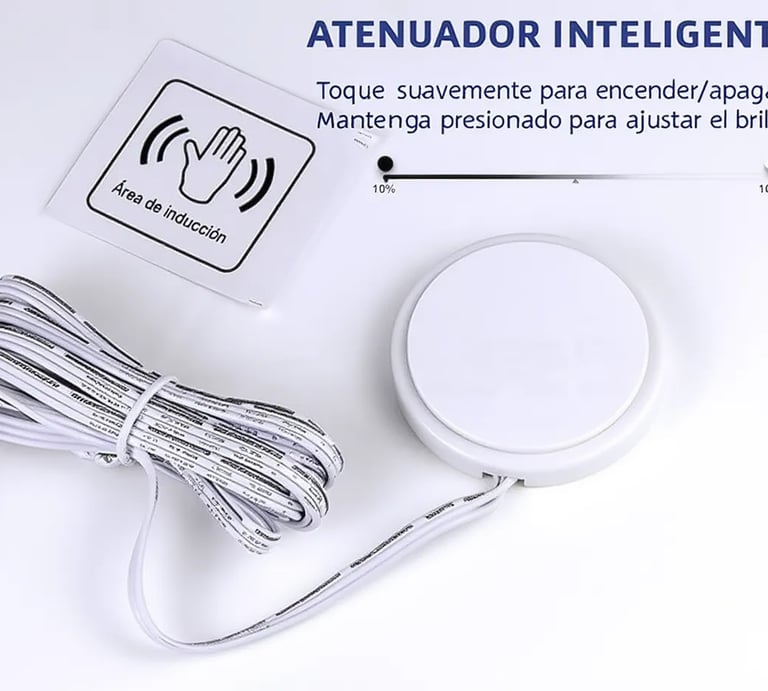 Sensor inteligente 12/24V: hasta 60W de potencia, disponible en blanco o negro.