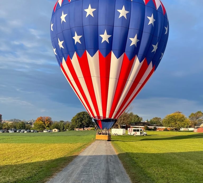 Hot air balloon ride over Watkins Glen, NY