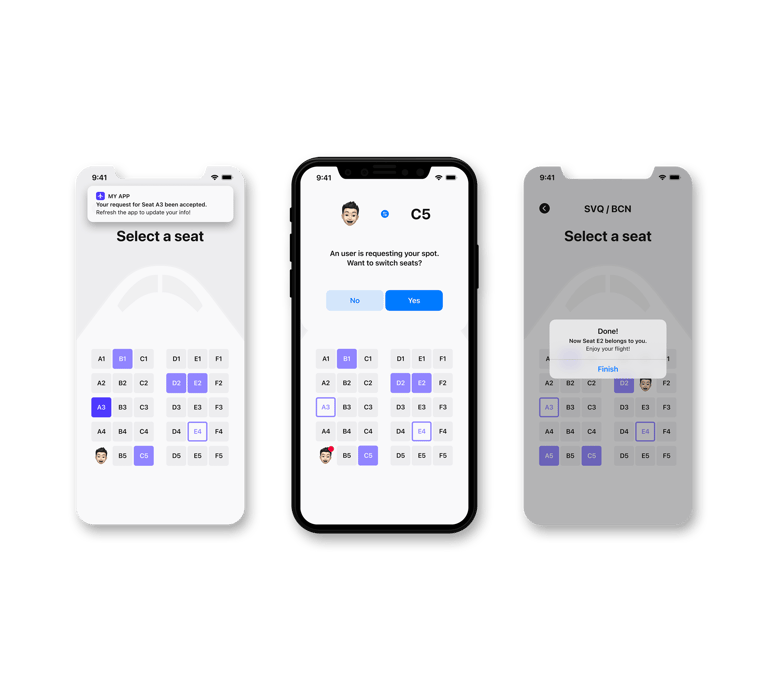 pantallas notificaciones seats app ux ui
