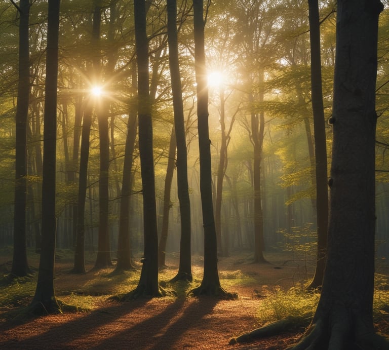 A calm, modern wooden chair crafted by Ember Studio in a softly lit room.