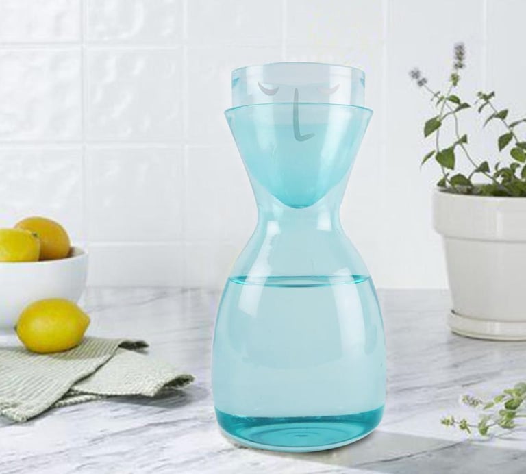 Glass Carafe and Pitcher Jug with Drinking Glass