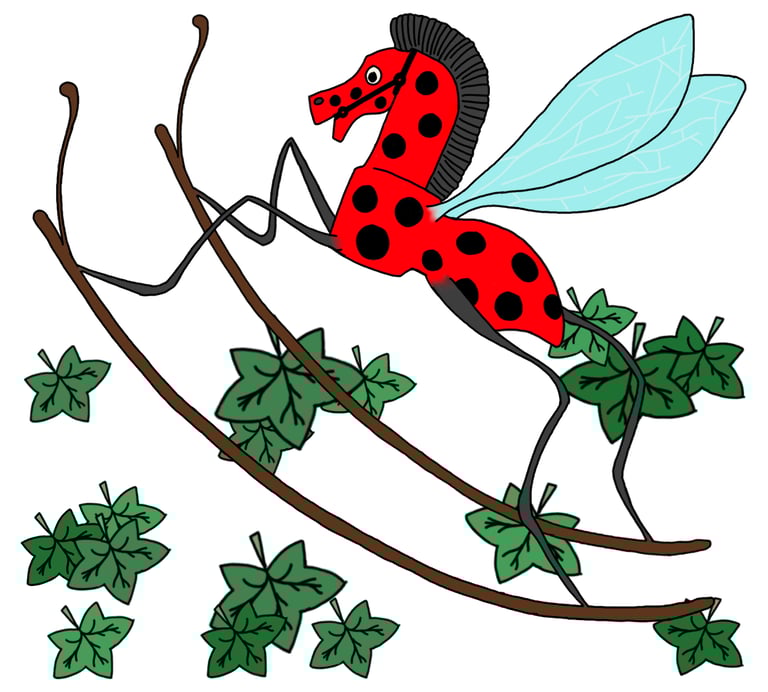 drawing of a rocking-horsefly