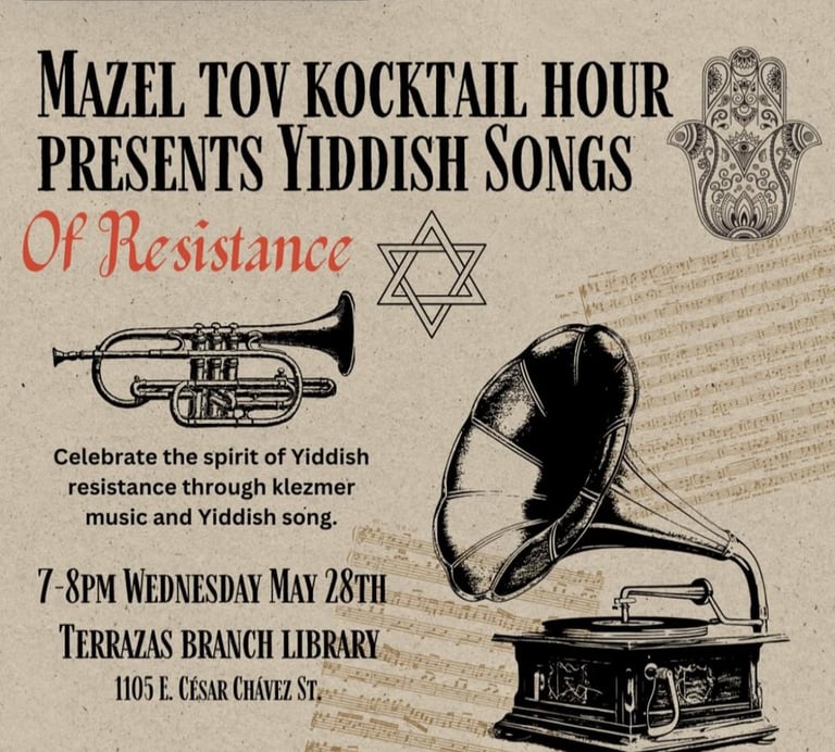 Mazel Tov Kocktail Hour presents Yiddish Songs of Resistance