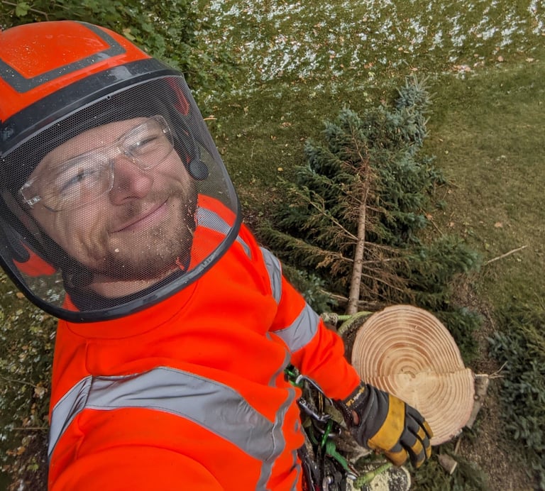 Ben takes a selfie during a spur removal
