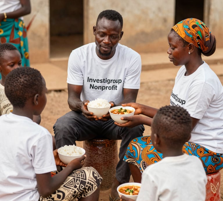 A group of diverse volunteers sharing a joyful moment after a successful event.
