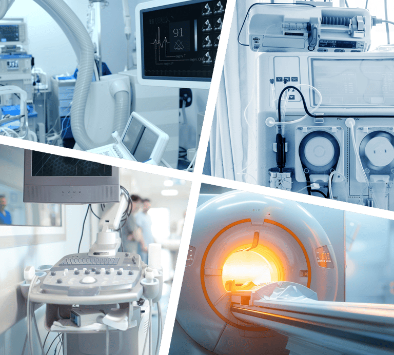 Medical equipment: surgical suite, renal replacement, ventilator machines, MRI, ,  