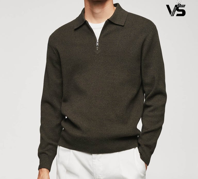 zipper polo shirt