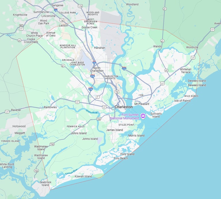 Map highlighting Affordable Screening Solutions service areas.