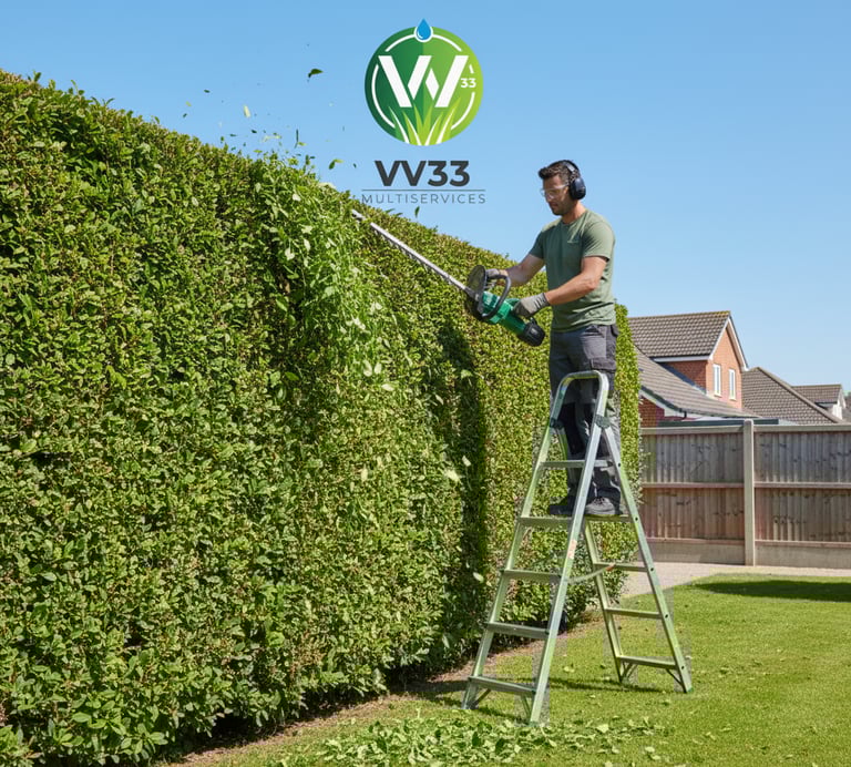 homme qui taille une haie