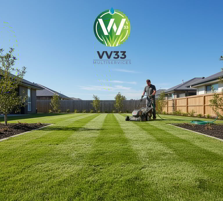 homme qui tonds une pelouse