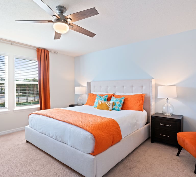 Orlando Vacation Rental: The Sunshine Suite, master bedroom with King Bed