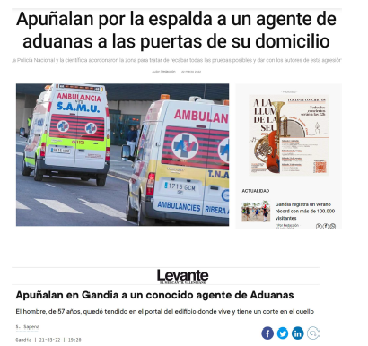 Noticia de prensa sobre el caso de Andrés Román