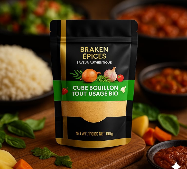 Braken Épices – cube bouillon tout-usage, mélange d’épices africaines camerounaises