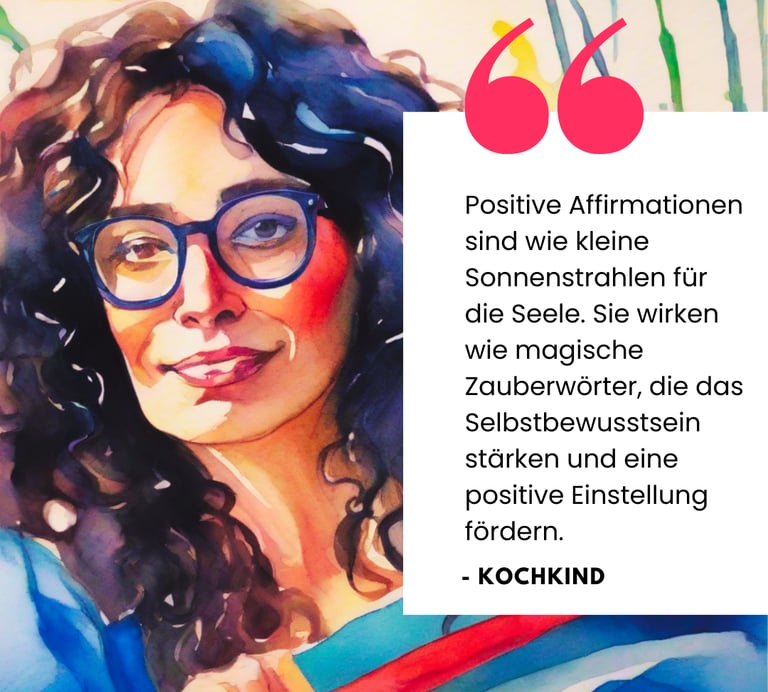 a woman with glasses and a quote about positive affirmation