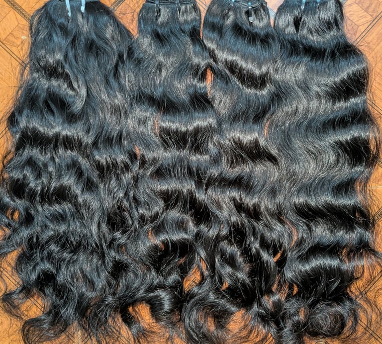 Natural single drawn raw Indian hair bundles with soft texture