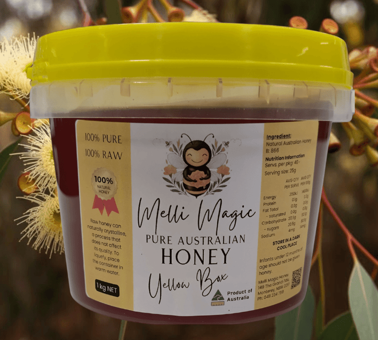 Melli Magic 1kg tub of pure raw Australian Yellow Box honey