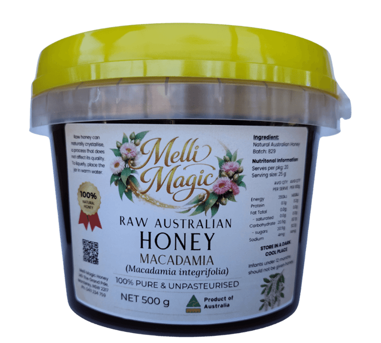 raw Australian macadamia honey 1kg jar