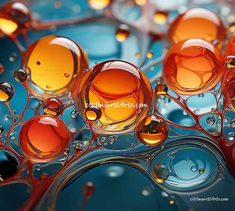 ImmrtlArts : Aqua Infusion vibrant oils abstract painting