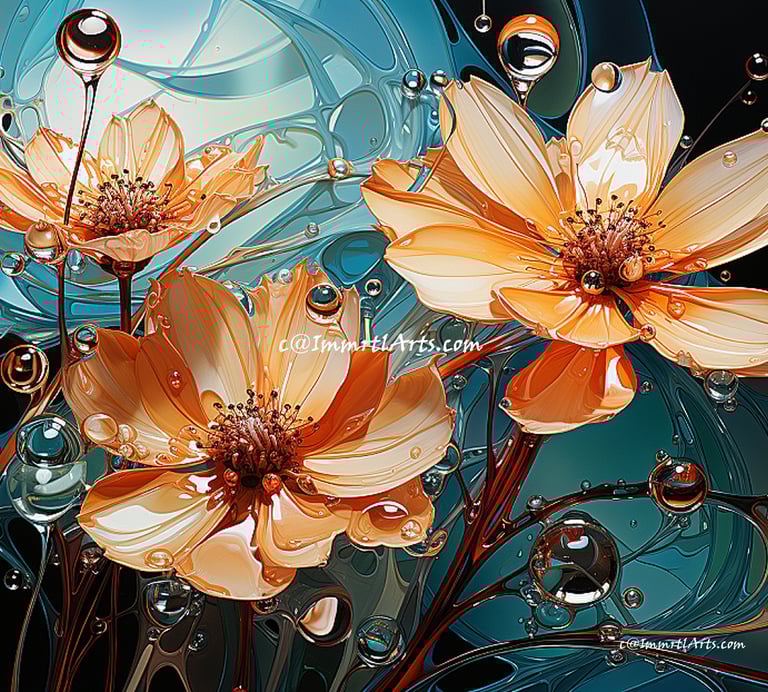 ImmrtlArts : Blossoming Elegance abstract painting