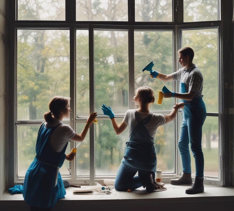 A before and after image showcasing a clean window.